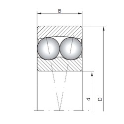 12 mm x 32 mm x 14 mm  ISO 2201 Rolamentos de esferas auto-alinhados
